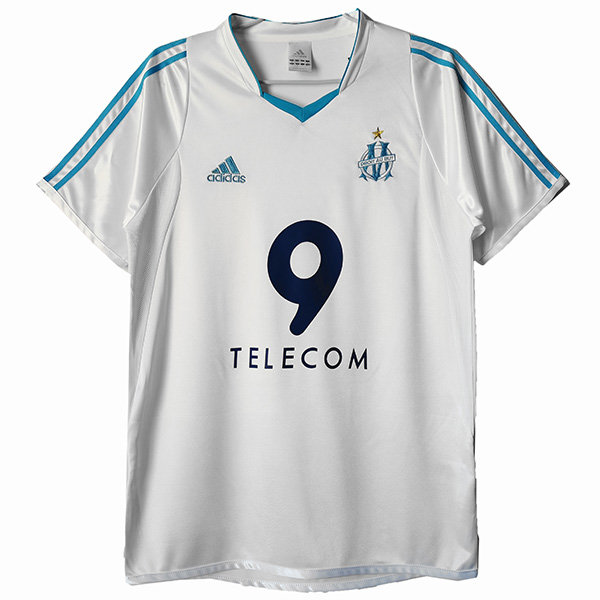 Olympique de Marseille home retro jersey soccer match kit men's first sportswear football tops sport shirt 2003-2004